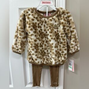 Juicy Couture baby girl two piece faux fur with legging set 18mo